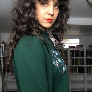 Beading Graphic Crewneck Sweater - B18